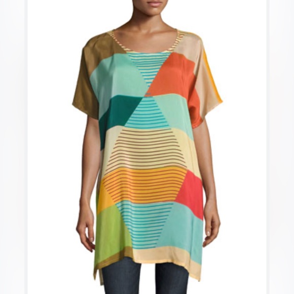 Johnny Was Tops - Johnny Was Kiltic Printed High-Slit Tunic Sz XS NWOT